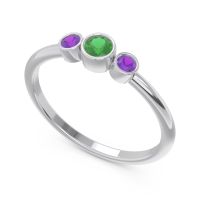 Smile Three Stone Bezel Trika Band