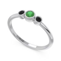 Smile Three Stone Bezel Trika Band