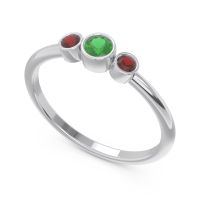 Smile Three Stone Bezel Trika Band