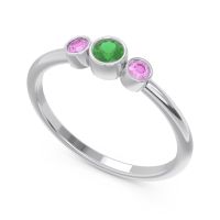 Smile Three Stone Bezel Trika Band
