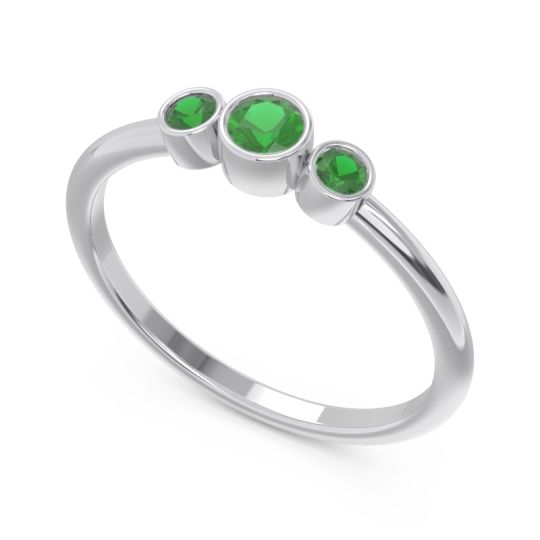 Smile Three Stone Bezel Trika Band