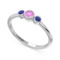 Smile Three Stone Bezel Trika Band