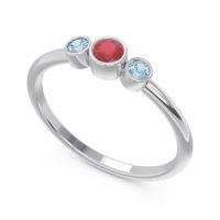 Smile Three Stone Bezel Trika Band