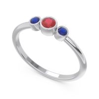 Smile Three Stone Bezel Trika Band