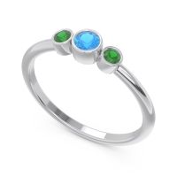 Smile Three Stone Bezel Trika Band