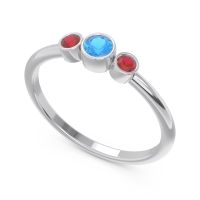 Smile Three Stone Bezel Trika Band