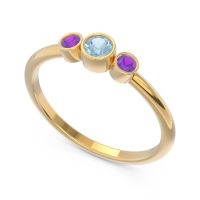Smile Three Stone Bezel Trika Band