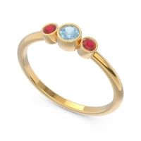 Smile Three Stone Bezel Trika Band