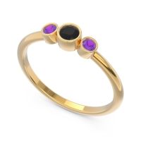 Smile Three Stone Bezel Trika Band