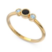 Smile Three Stone Bezel Trika Band