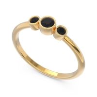 Smile Three Stone Bezel Trika Band