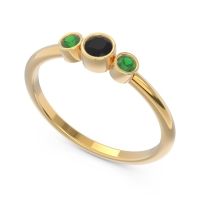 Smile Three Stone Bezel Trika Band