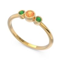 Smile Three Stone Bezel Trika Band