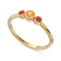 Smile Three Stone Bezel Trika Band