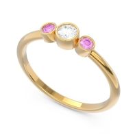 Smile Three Stone Bezel Trika Band