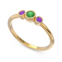Smile Three Stone Bezel Trika Band