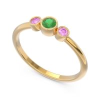 Smile Three Stone Bezel Trika Band