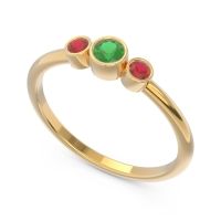 Smile Three Stone Bezel Trika Band