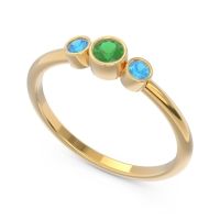 Smile Three Stone Bezel Trika Band