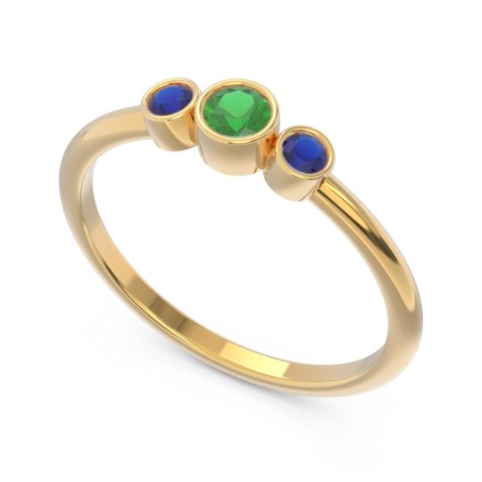 Smile Three Stone Bezel Trika Band
