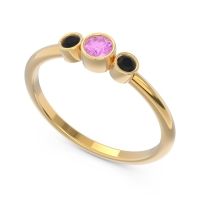 Smile Three Stone Bezel Trika Band