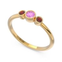 Smile Three Stone Bezel Trika Band