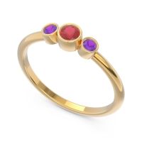 Smile Three Stone Bezel Trika Band