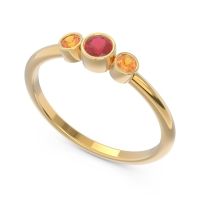 Smile Three Stone Bezel Trika Band