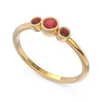 Smile Three Stone Bezel Trika Band