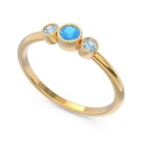 Smile Three Stone Bezel Trika Band