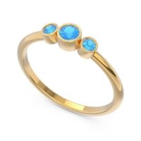 Smile Three Stone Bezel Trika Band