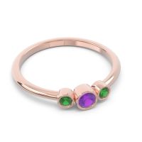 Smile Three Stone Bezel Trika Band