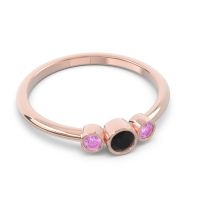 Smile Three Stone Bezel Trika Band