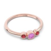 Smile Three Stone Bezel Trika Band