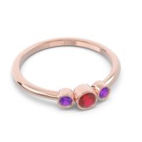 Smile Three Stone Bezel Trika Band