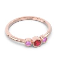Smile Three Stone Bezel Trika Band