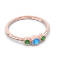 Smile Three Stone Bezel Trika Band