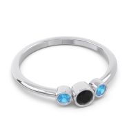 Smile Three Stone Bezel Trika Band