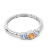 Smile Three Stone Bezel Trika Band