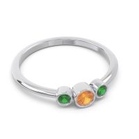 Smile Three Stone Bezel Trika Band