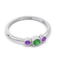 Smile Three Stone Bezel Trika Band