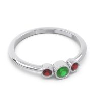 Smile Three Stone Bezel Trika Band