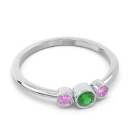 Smile Three Stone Bezel Trika Band