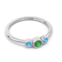 Smile Three Stone Bezel Trika Band