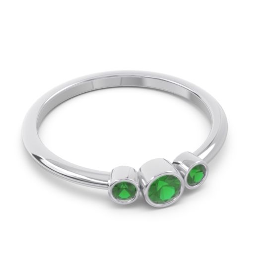 Smile Three Stone Bezel Trika Band