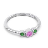 Smile Three Stone Bezel Trika Band