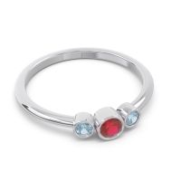 Smile Three Stone Bezel Trika Band