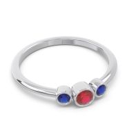 Smile Three Stone Bezel Trika Band