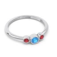 Smile Three Stone Bezel Trika Band