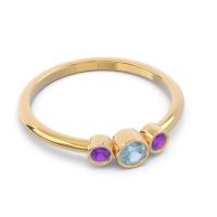 Smile Three Stone Bezel Trika Band